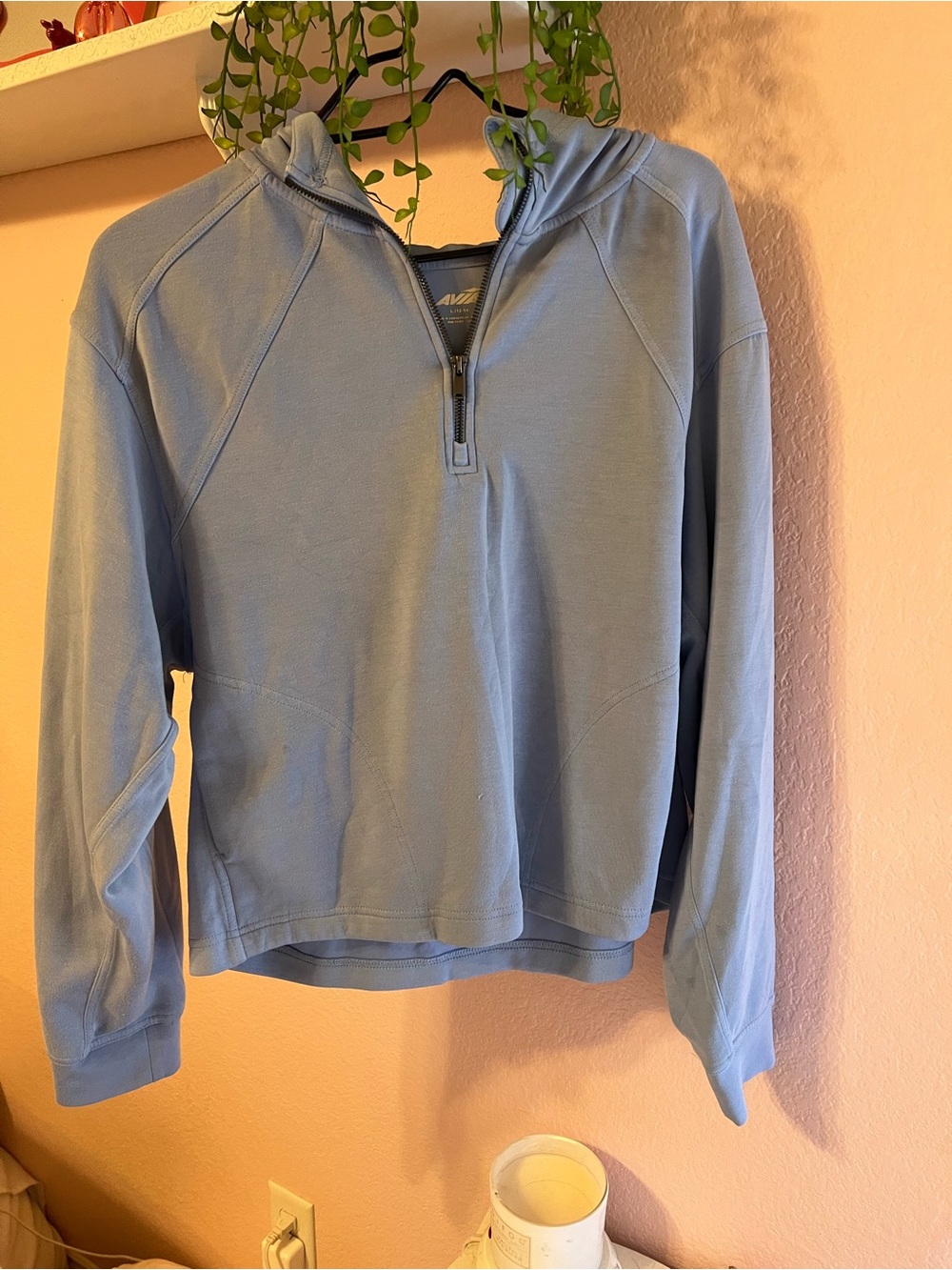 Avia Light Blue Half-Zip Hooded Sweatshirt